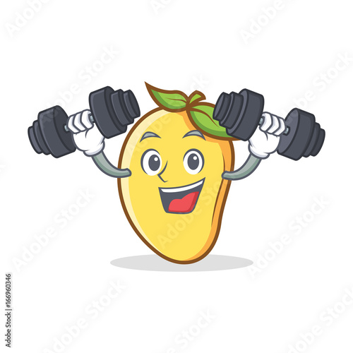 Fitness mango character cartoon mascot