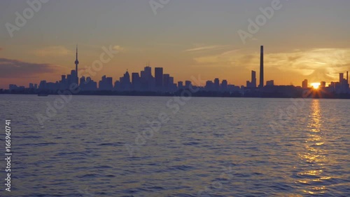 sailboat in summer on the lake ontario toronto sunset