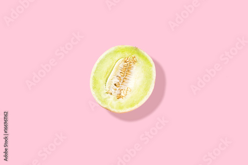 Melon on pink background