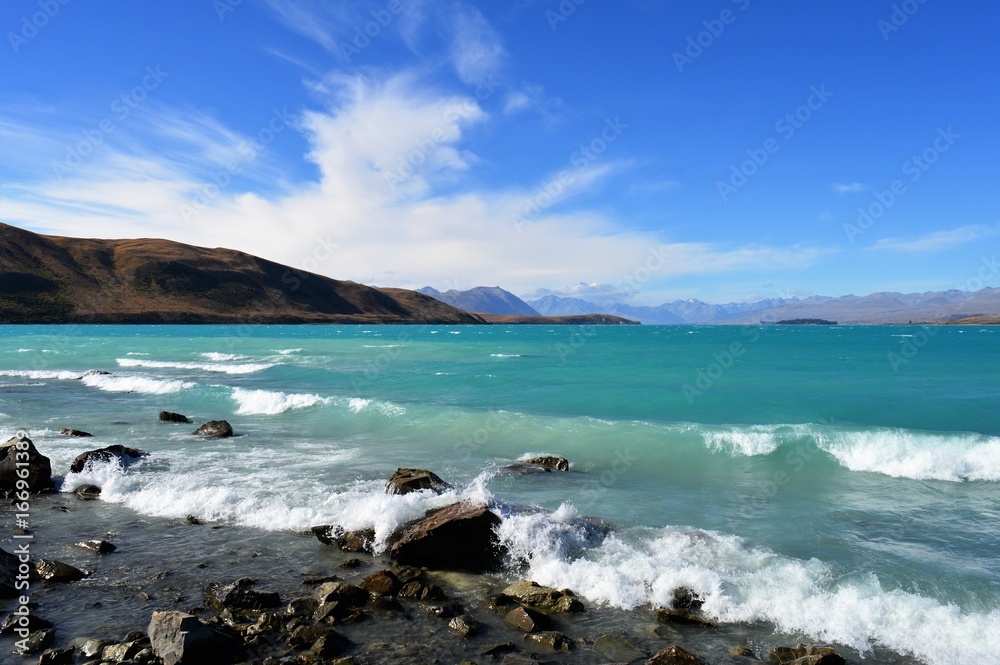 Waves at Lake Tekapo: New Zealand