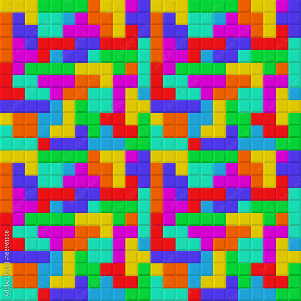 Tetris game. Brick pieces. Seamless pattern. Tetris game. Brick pieces. Seamless pattern.