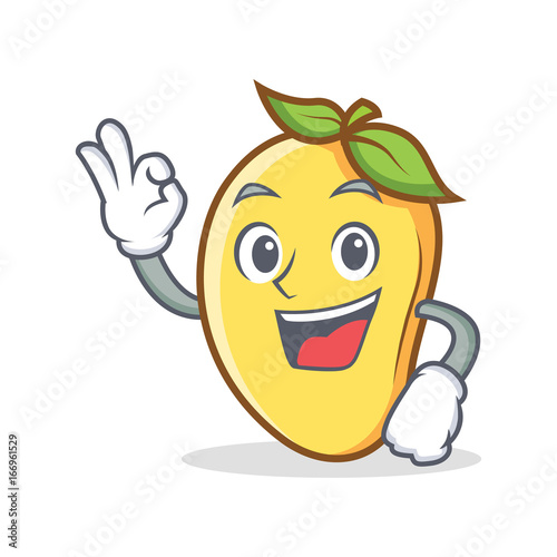 Okay mango character cartoon mascot