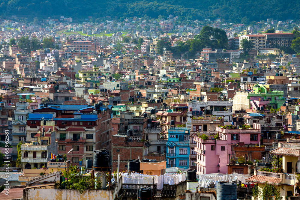 Landscape of Kathmandu city in front of Himalayas