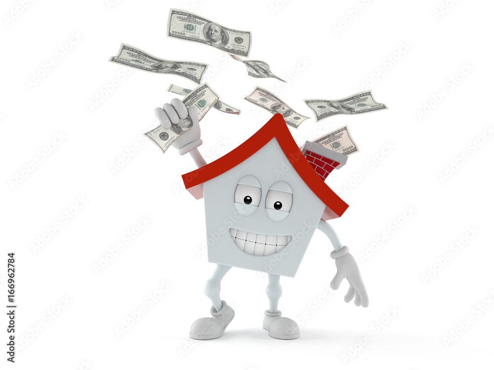 House character catching money