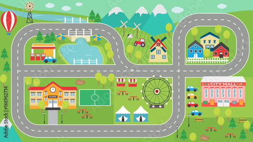 Car track play placemat HD