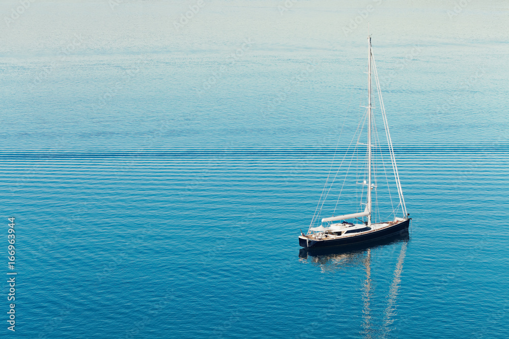 Yacht in the harbor near Split city - Croatia