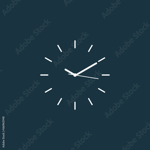 time clock minimal line flat vector