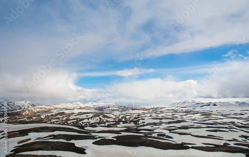 Landscape in the National Park, Haalda hill, Iceland