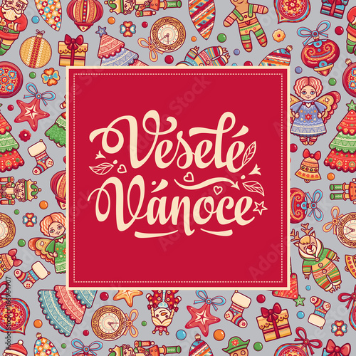 Czech language. Vesele Vanoce. Christmas message. 