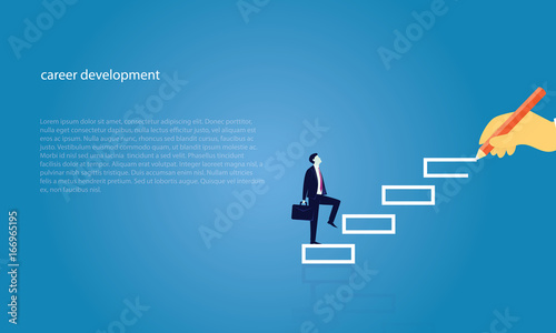 Businessman climb success ladder