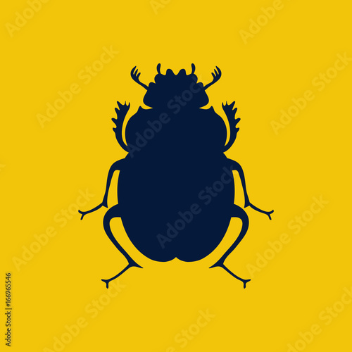 Vector scarab beetle, egyptian symbol. Lady bug logo template