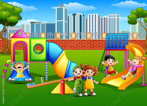 Children playing in the playground