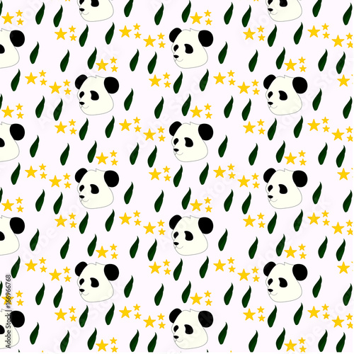 Fototapeta Naklejka Na Ścianę i Meble -  Panda pattern for cups, t-shirts, cards, wallpapers
