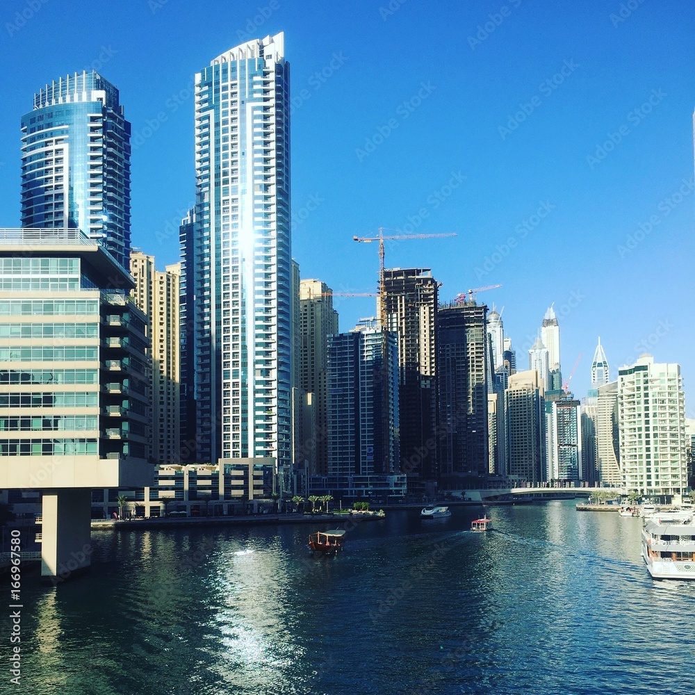 Fototapeta premium Modern buildings on the Dubai Marina in Dubai, UAE