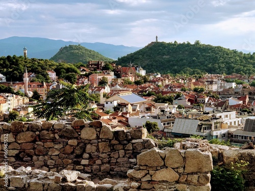 City view from the top of a hill in Plovdiv, Bulgaria
