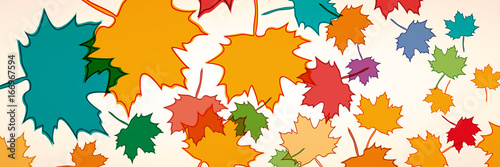  Vector banner dead leaves, autumn background