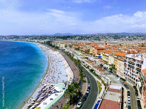 A view of the city of Nice, France from Colline du Château