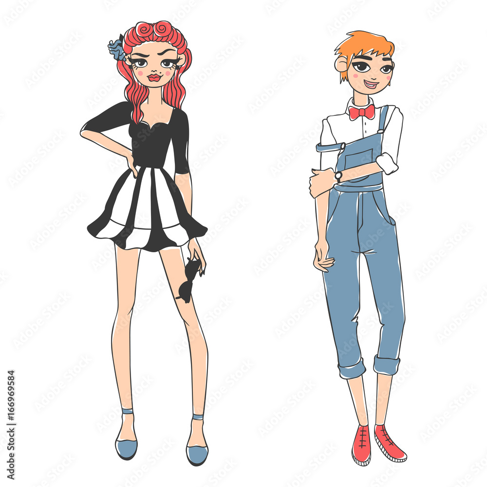 Fashion look girl beautiful girl woman female pretty young model style lady character vector illustration Fashion look girl beautiful girl woman female pretty young model style lady character vector illustration