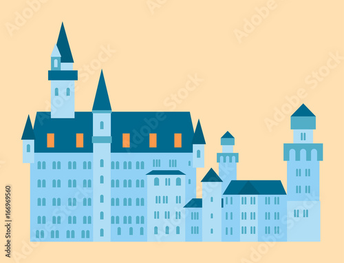 Castle tower tourism travel design famous building euro adventure international vector illustration. © Vectorvstocker