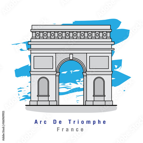 Illustrator of Arc de Thromphe Paris France. Vector Illustration