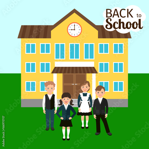 Children in front of school photo