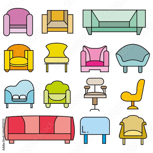 sofa icons, chair icons