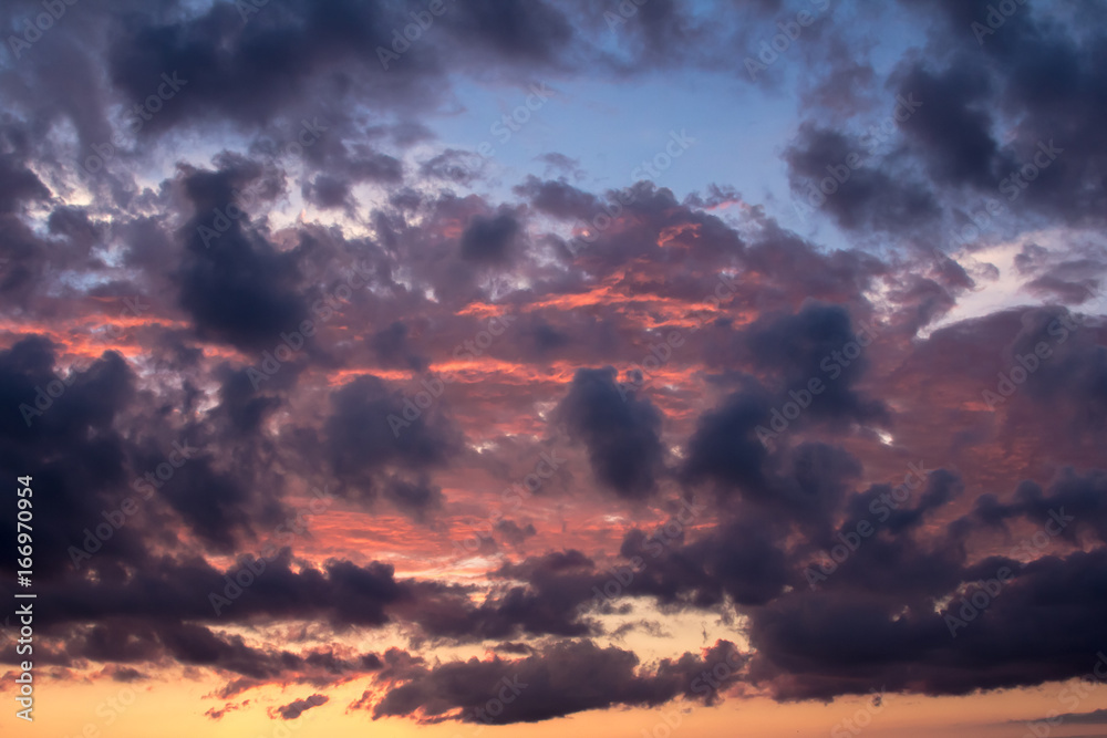 Fototapeta premium Clouds in the sunset after rain