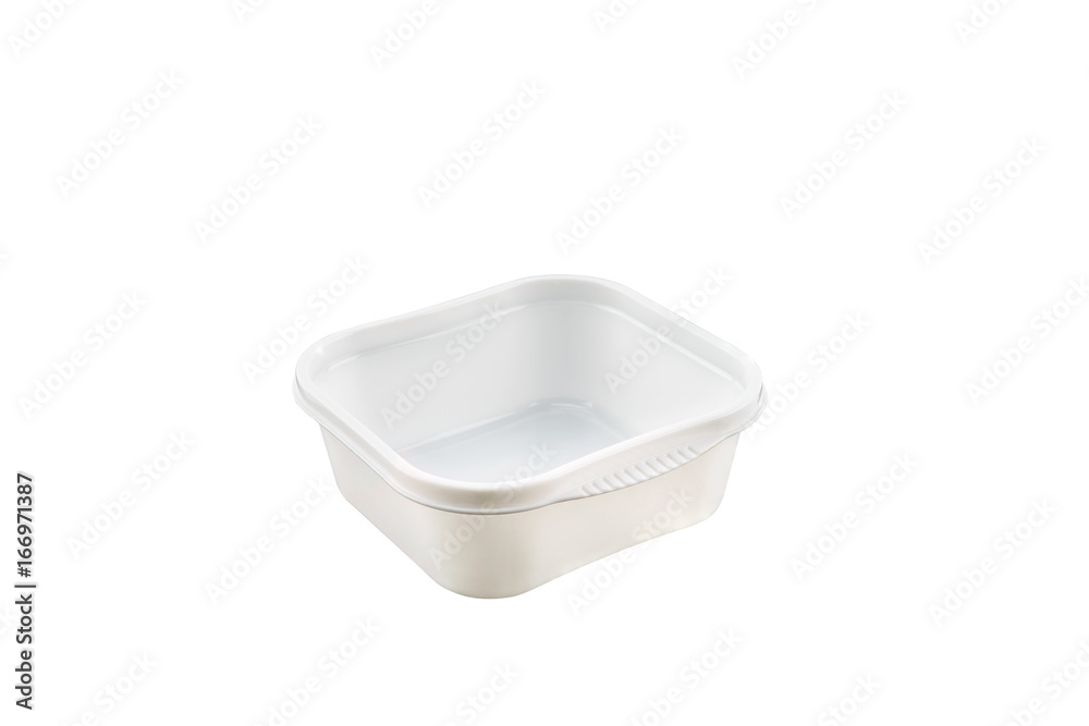 Empty containers for food isolated on white background Empty containers for food isolated on white background