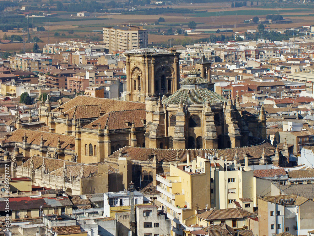 Views of Granada from a height, Spain