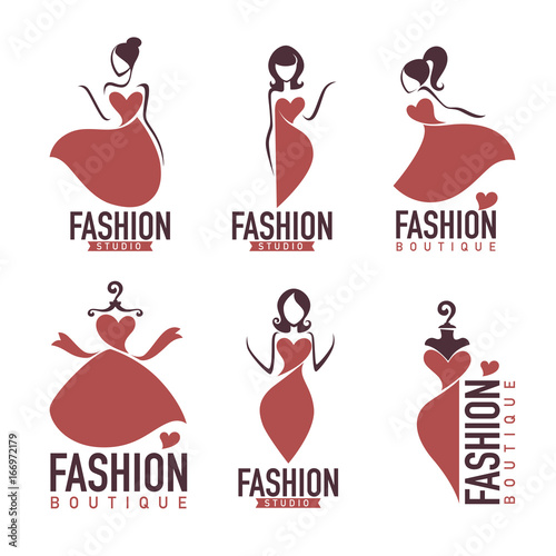 fashion and beautysalon, studio, boutique logo and emblem collection