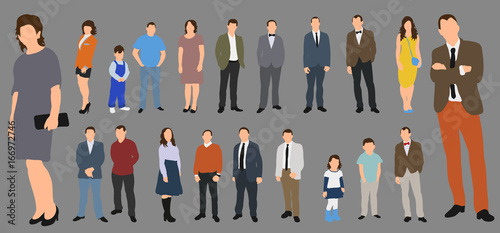 Vector isolated people set