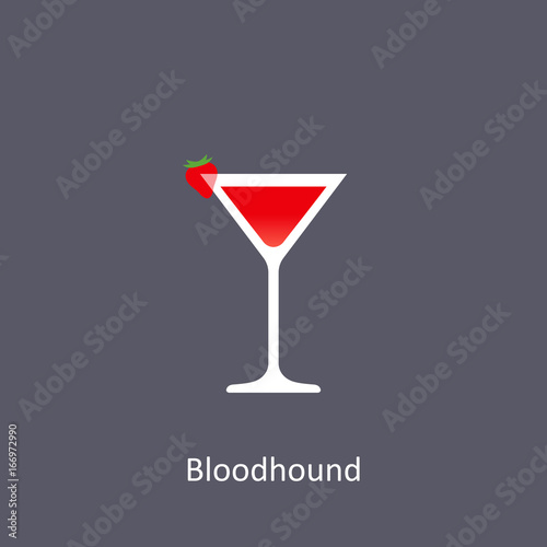 Bloodhound cocktail icon on dark background in flat style