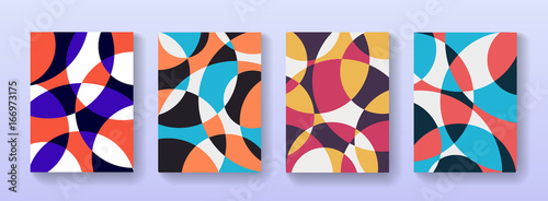 Set of geometric poster backgrounds. Applicable for Placards, Covers, Flyers, Booklets, Brochures, Banners.