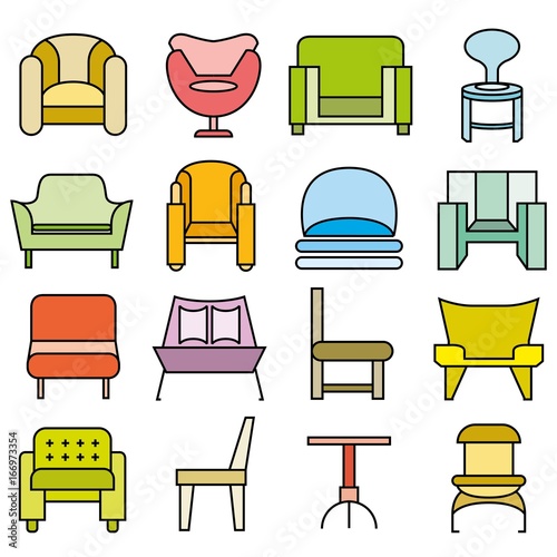 sofa icons, chair icons