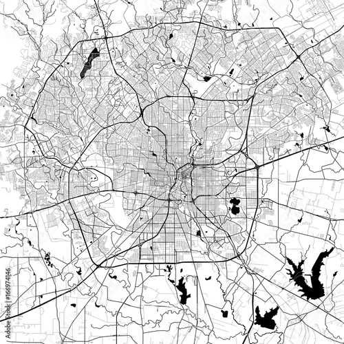 San Antonio Monochrome Vector Map photo