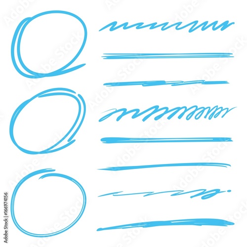 hand drawn circle markers and underlines