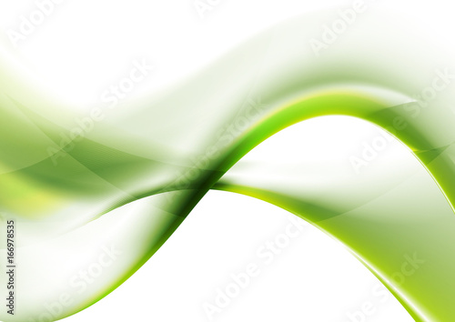 Green abstract waves vector background