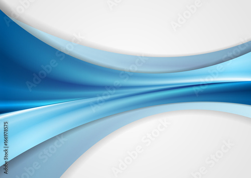 Blue smooth abstract wavy corporate background