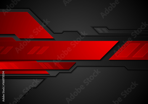 Red and black contrast abstract technology background