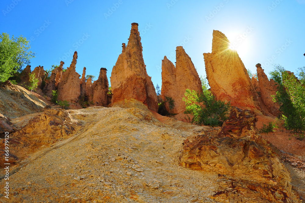Devil's Town, Serbia, interesting rock formations and arid landscape