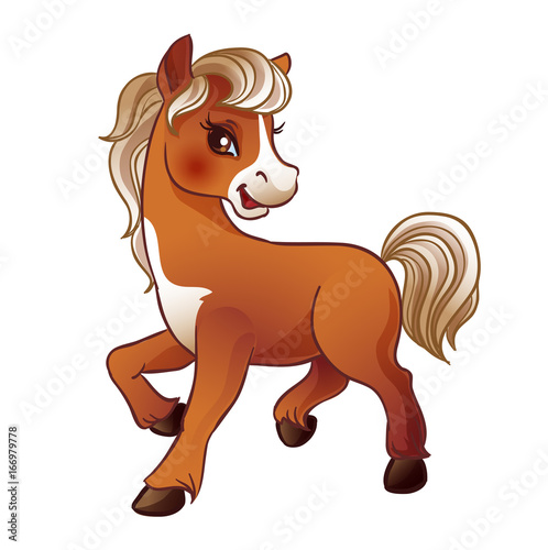 Vector Illustration of skipping beautiful horse. Isolated on a white background.