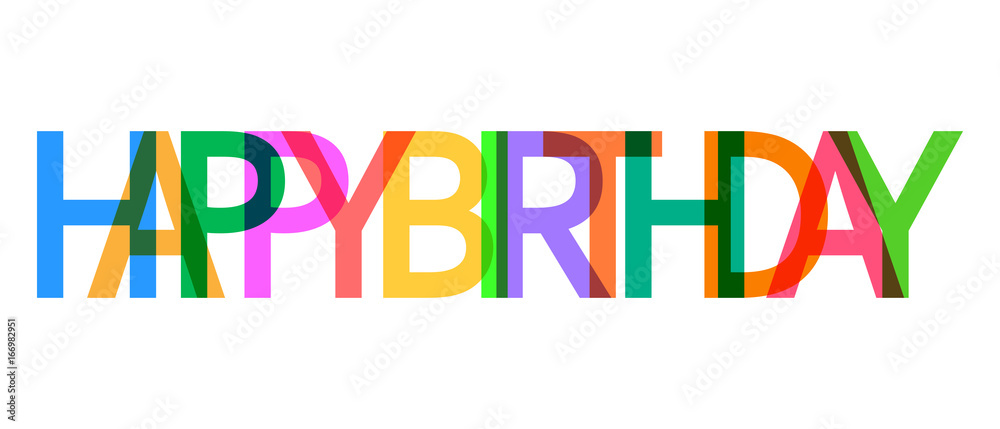 Happy birthday vector icon. Celebration card with text flat vector illustration. Birthday business concept pictogram background.