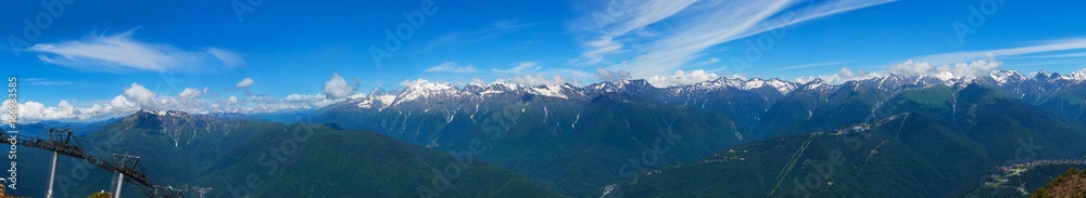 ,Beautiful mountain landscape, Caucasus, Russia. View of the Big Caucasian ridge, panorama