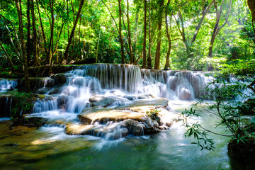 Wandcirkels Watervallen Waterval in Kanchanaburi Thailand  © Tony