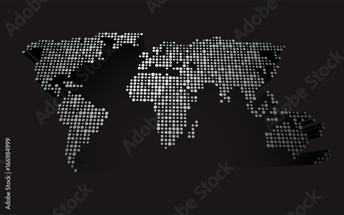 фотографія abstract 3D world map made ​​up of small white dots