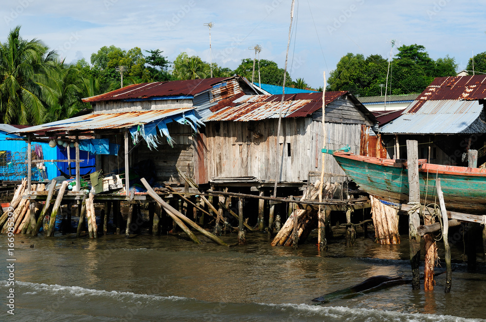 Houses on stilts in Cambodia 