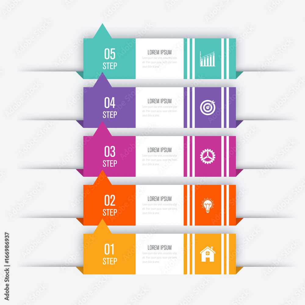 Vector illustration infographic five options Vector illustration infographic five options