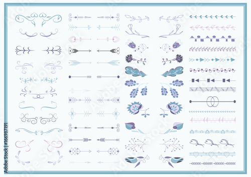 Vector set of ornate frames and scroll elements