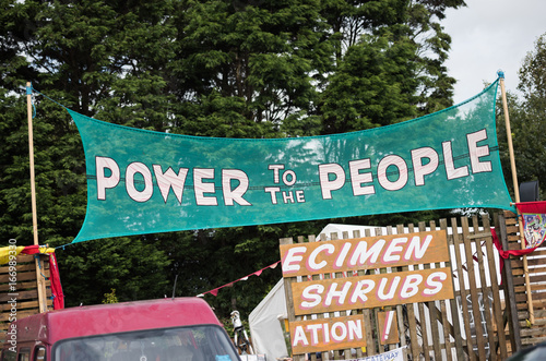 blackpool, england, 31/07/2017 Anti shale gas fracking protestors signs outside the cuadrilla fracking site at Preston New Road in Lancashire.Fracking is dangerous. photo