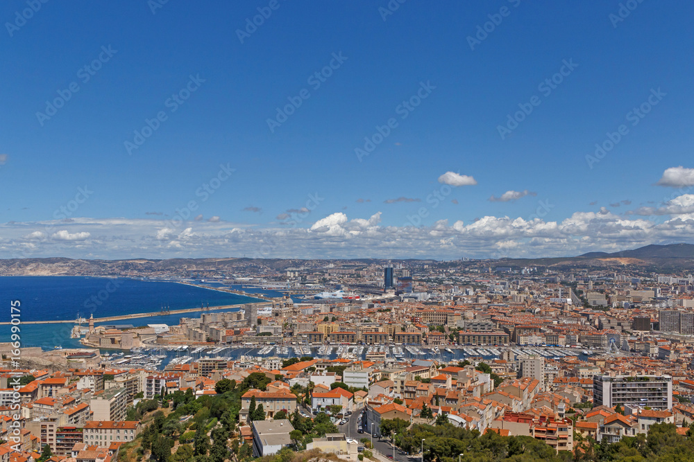 view on center of Marseille, France